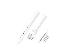 LUGEMA Soft Watch Leather Strap Accessories Green Purple Durable Genuine Band 10mm 12mm 14mm 16mm 18mm-24mm(White-silver,10mm)