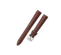 LUGEMA Soft Watch Leather Strap Accessories Green Purple Durable Genuine Band 10mm 12mm 14mm 16mm 18mm-24mm(Dark brown-silver,10mm)