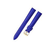 LUGEMA Soft Watch Leather Strap Accessories Green Purple Durable Genuine Band 10mm 12mm 14mm 16mm 18mm-24mm(Blue-gold,12mm)