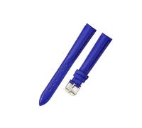 LUGEMA Soft Watch Leather Strap Accessories Green Purple Durable Genuine Band 10mm 12mm 14mm 16mm 18mm-24mm(Blue-silver,20mm)