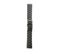 LUGEMA Solid Stainless Steel Watch Band 12 14 15 16 17 18 19 20 21 22 23 24mm Watch Strap Replacement Metal Watchbands Bracelet W Pins(Black,24mm)