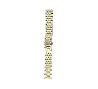 LUGEMA Solid Stainless Steel Watch Band 12 14 15 16 17 18 19 20 21 22 23 24mm Watch Strap Replacement Metal Watchbands Bracelet W Pins(Silver Gold,18mm)