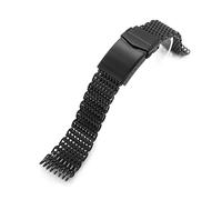 LUGEMA Stainless Steel Watch Band Solid Double Buckle Clock Watchband Watches Accessories Luxury Milanese Loop Mesh Strap 18 20 22mm(Black,18mm)
