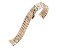 LUGEMA Stainless Steel Watchbands, Thin Metal Watch Chain, Replacement Female Strap 13mm, 18mm(Rose gold,18mm)