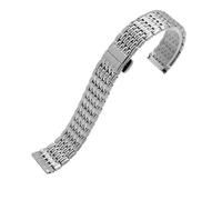LUGEMA Stainless Steel Watchbands, Thin Metal Watch Chain, Replacement Female Strap 13mm, 18mm(Silver,22mm)