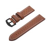 LUGEMA Watch Band Strap Sport Vintage Leather Watchband Stainless Steel Buckle Watch Accessories 18mm 20mm 22mm 24mm(Brown White Black H,20mm)