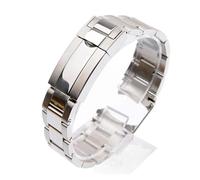 LUGEMA Watch Bracelet Compatible With Rolex SUBMARINER Yacht-Master DAYTONA Solid Stainless Steel Watch Strap Chain Watch Accessories Watch Band (Color : Silver, Size : 20mm With Logo)