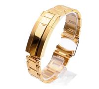 LUGEMA Watch Bracelet Compatible With Rolex SUBMARINER Yacht-Master DAYTONA Solid Stainless Steel Watch Strap Chain Watch Accessories Watch Band (Color : Gold, Size : 20mm With Logo)