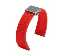 LUGEMA Waterproof Silicone Watchband Black White Red Orange Blue Wristband Replacement Strap For Men And Women Quick Release(Red silver,24mm)