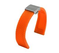LUGEMA Waterproof Silicone Watchband Black White Red Orange Blue Wristband Replacement Strap For Men And Women Quick Release(Orange silver,16mm)