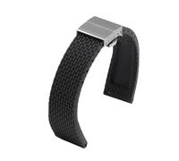 LUGEMA Waterproof Silicone Watchband Black White Red Orange Blue Wristband Replacement Strap For Men And Women Quick Release(Black silver,24mm)