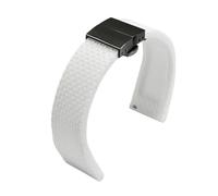 LUGEMA Waterproof Silicone Watchband Black White Red Orange Blue Wristband Replacement Strap For Men And Women Quick Release(White black,24mm)