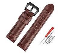 LUGEMA Waterproof Watch Band Compatible With Panerai PAM688 441/1313 Cowhide Leather Men's Blue Watch Strap Accessories 22MM 24mm 26mm(Brwon-black,22mm)