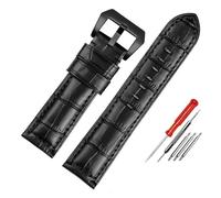 LUGEMA Waterproof Watch Band Compatible With Panerai PAM688 441/1313 Cowhide Leather Men's Blue Watch Strap Accessories 22MM 24mm 26mm(Black-black,26mm)