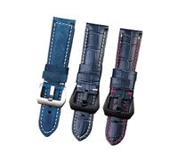 LUGEMA Waterproof Watch Band Compatible With Panerai PAM688 441/1313 Cowhide Leather Men's Blue Watch Strap Accessories 22MM 24mm 26mm(C-brown-black,26mm)
