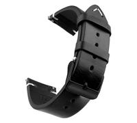 LUGEMA Wax Genuine Leather Watch Band, Quick Release 18mm/19mm/20mm/21mm/22mm/24m Straps(Black Black,20mm)