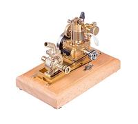 LUGEZ Full Metal Engine Model Kit That Works, Mini Vertical Air-cooled Single-cylinder 4-stroke Engine Internal Combustion Engine Model with Wooden Base Vane Pump, Kids Adult Toys