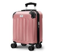 (Rose Gold) LUGG 15 Inch Skywander Lightweight Underseat Cabin Bag EasyJet Approved Carry-On Suitcase, Durable ABS Hard Shell (45x34x20cm)