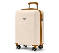Lugg 20 Inch Jetset Lightweight Travel Carry On Suitcase, 55 X 35 X 23 Cm, 37L, Cream And Brown