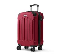 LUGG 20 Inch Skywander Lightweight Travel Cabin Bag - Carry On Approved Suitcase, ABS Shell Protection, Water Resistant & Safe Locking System - Easyjet Overhead Compliant (55x20x35cm) Burgandy