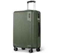 Lugg 24Inch Vacay Suitcase Abs Luggage With Tsa Indent Lock, 66.5 X 44 X 25.5Cm, 60L, Army Green