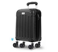 Lugg 40Cm Skywander Lightweight Underseat Spinner Wheels Cabin Bag, Abs Hard Shell, 40X30X20Cm, Black