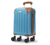 Lugg 40Cm Skywander Lightweight Underseat Spinner Wheels Cabin Bag, Abs Hard Shell, 40X30X20Cm, Blue And Brown