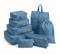 Lugg 8 Set Compression Packing Cubes For Suitcases - Suitcase Organiser Set In Light Blue Light Blue