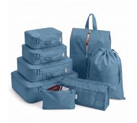 LUGG 8 Set Compression Packing Cubes for Suitcases - Suitcase Organiser Set, Lightweight 290D Polyester Waterproof Travel Bags, Luggage Packing Organizers, Travel Essentials for Men & Women