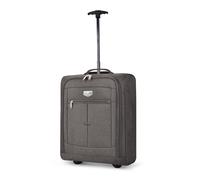 LUGG Lightweight Cabin Size Luggage - Durable 600D Snowflake Polyester - Push Up Trolley, Strong Wheels - Easyjet, Ryanair, British Airways - Overhead Locker (45x36x20cm)