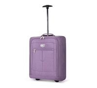 LUGG Lightweight Cabin Size Luggage - Durable 600D Snowflake Polyester - Push Up Trolley, Strong Wheels - Easyjet, Ryanair, British Airways - Overhead Locker (45x36x20cm)