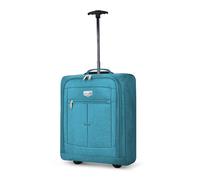 LUGG Lightweight Cabin Size Luggage - Durable 600D Snowflake Polyester - Push Up Trolley, Strong Wheels - Easyjet, Ryanair, British Airways - Overhead Locker (45x36x20cm)