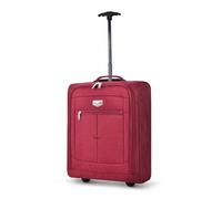 LUGG EasyJet 45x36x20 Carry-On Suitcase, Underseat Cabin Bag, Lightweight Hand Luggage 1.4kg 33L, Push-Up Trolley, Red