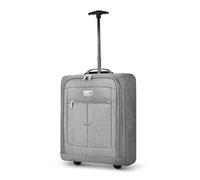 LUGG Cabin Size Lightweight Luggage - Durable 600D Polyester Snowflake Push Up Trolley - Solid Wheels - Easyjet, Ryanair, British Airways - Airway Locker (45x36x20cm)