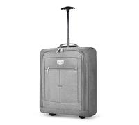 LUGG Cabin Size Lightweight Luggage - Durable 600D Polyester Snowflake Push Up Trolley - Solid Wheels - Easyjet, Ryanair, British Airways - Airway Locker (55x40x20cm)