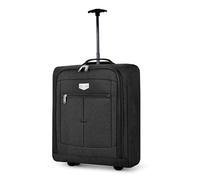 LUGG Cabin Size Lightweight Luggage - Durable 600D Polyester Snowflake Push Up Trolley - Solid Wheels - Easyjet, Ryanair, British Airways - Airway Locker (56x45x25cm)