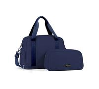 LUGG Duffle & Toiletry Bag Set - Waterproof Travel Bags for Men & Women - Lightweight, Durable 230D Twill Fabric - Fits EasyJet Cabin Size -Expandable Design -Stylish & Spacious Storage Midnight Blue