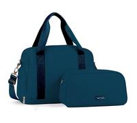 LUGG Duffle & Toiletry Bag Set - Waterproof Travel Bags for Men & Women - Lightweight, Durable 230D Twill Fabric - Fits EasyJet Cabin Size - Expandable Design - Stylish & Spacious Storage - Teal