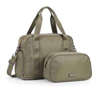 LUGG Duffle & Toiletry Bag Set - Waterproof Travel Bags for Men & Women - Lightweight, Durable 230D Twill Fabric - Fits EasyJet Cabin Size - Expandable Design - Stylish & Spacious Storage- Army Green