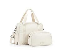LUGG Duffle & Toiletry Bag Set - Waterproof Travel Bags for Men & Women - Lightweight, Durable 230D Twill Fabric - Fits EasyJet Cabin Size - Expandable Design - Stylish & Spacious Storage- Ivory