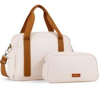 LUGG Duffle & Toiletry Bag Set - Waterproof Travel Bags for Men & Women - Lightweight, Durable 230D Twill Fabric - Fits EasyJet Cabin Size - Expandable Design - Stylish & Spacious Storage- Cream
