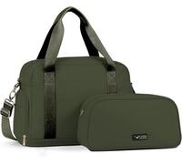LUGG Duffle & Toiletry Bag Set - Waterproof Travel Bags for Men & Women - Lightweight, Durable 230D Twill Fabric - Fits EasyJet Cabin Size - Expandable Design - Stylish & Spacious Storage- Army Green