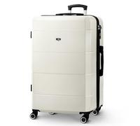 LUGG - Jetset 28 Inch Large Suitcase - Lightweight Hard Shell Luggage with TSA Lock - Water-Resistant ABS Spinner Suitcase - 4 Wheels - 75x49x29cm Travel Bag- Ivory