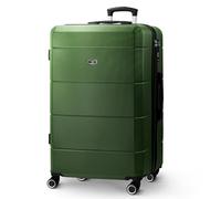LUGG - Jetset 28 Inch Large Suitcase - Lightweight Hard Shell Luggage with TSA Lock - Water-Resistant ABS Spinner Suitcase - 4 Wheels - 75x49x29cm Travel Bag- Army Green