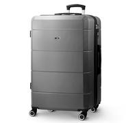 LUGG - Jetset 28 Inch Large Suitcase - Lightweight Hard Shell Luggage with TSA Lock - Water-Resistant ABS Spinner Suitcase - 4 Wheels - 75x49x29cm Travel Bag- Gunmetal