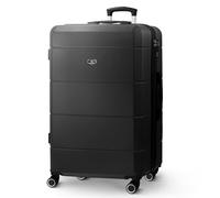 LUGG - Jetset 28 Inch Large Suitcase - Lightweight Hard Shell Luggage with TSA Lock - Water-Resistant ABS Spinner Suitcase - 4 Wheels - 75x49x29cm Travel Bag- Black