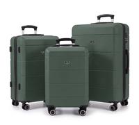 Lugg Jetset 3 Piece Suitcases, Set 20/24/28 Inch - Abs Hard Shell, Tsa Lock In Dark Green Dark Green