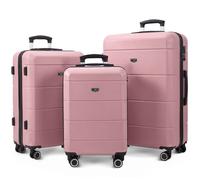 Lugg Jetset 3 Piece Suitcases, Set 20/24/28 Inch - Abs Hard Shell, Tsa Lock In Rose Gold Rose Gold