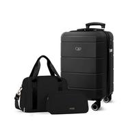 Lugg Jetset 3-Piece Travel Set 20Inch Suitcase, Duffel Bag & Toiletry Bag, Black
