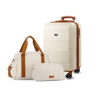 Lugg Jetset 3-Piece Travel Set - 55x35x23 cm Hard Shell Cabin Suitcase, Duffel Bag and Toiletry Bag for Lightweight Airline Hand Luggage and Weekend Travel